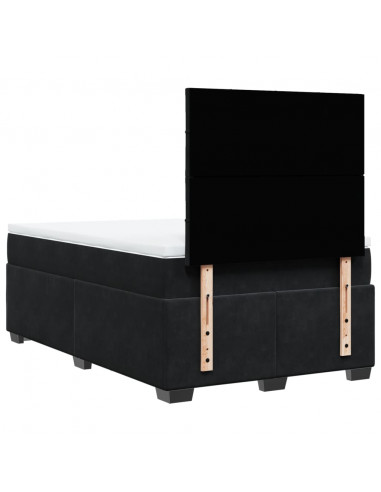 Giroletto a Molle con Materasso Nero 120x190 cm in Velluto