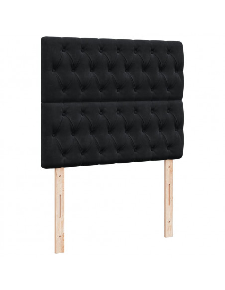 Giroletto a Molle con Materasso Nero 120x190 cm in Velluto