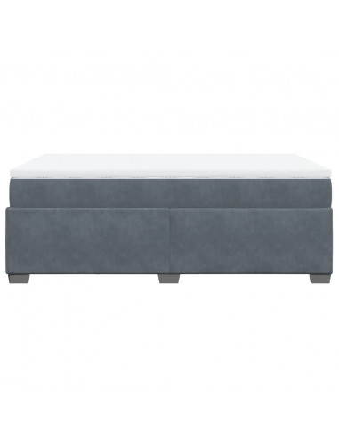 Giroletto a Molle con Materasso Grigio Scuro 120x190 cm Velluto