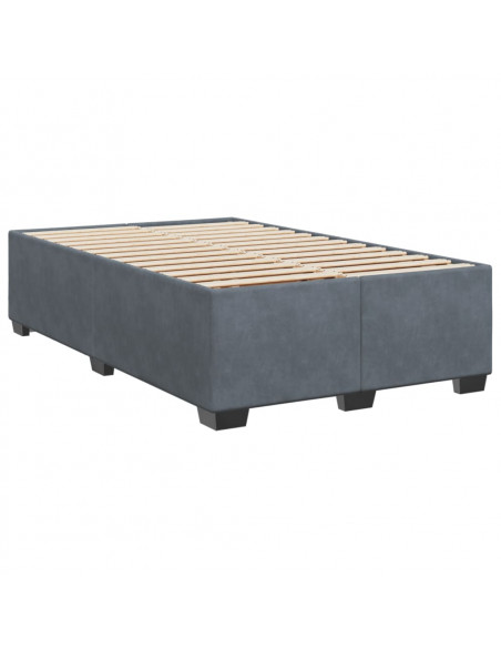 Giroletto a Molle con Materasso Grigio Scuro 120x200 cm Velluto