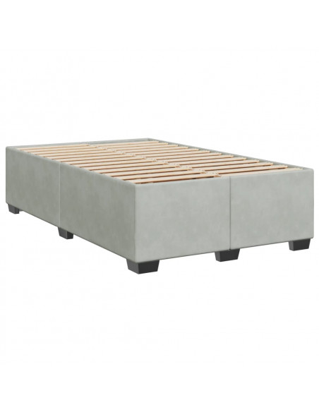 Giroletto a Molle con Materasso Grigio Chiaro 120x200cm Velluto