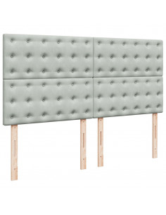 Giroletto a Molle con Materasso Grigio Chiaro 200x200cm Velluto 2