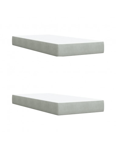 Giroletto a Molle con Materasso Grigio Chiaro 200x200cm Velluto