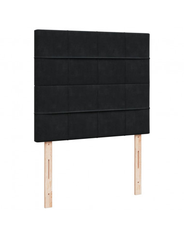 Giroletto a Molle con Materasso Nero 120x190 cm in Velluto