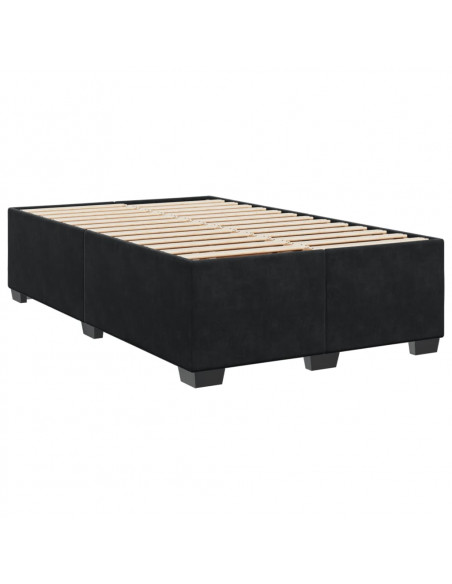 Giroletto a Molle con Materasso Nero 120x190 cm in Velluto