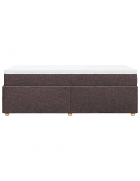 Giroletto a Molle con Materasso Marrone Scuro 90x200 cm Tessuto
