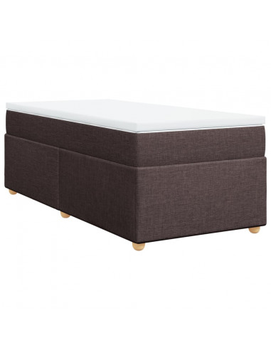 Giroletto a Molle con Materasso Marrone Scuro 90x200 cm Tessuto