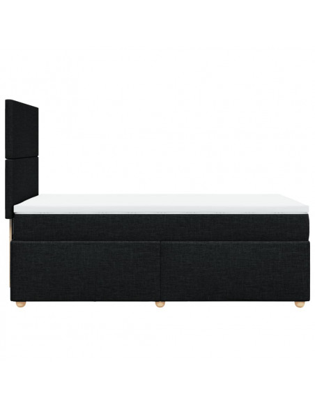 Giroletto a Molle con Materasso Nero 90x190 cm in Tessuto