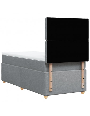 Giroletto a Molle con Materasso Grigio Chiaro100x200 cm Tessuto