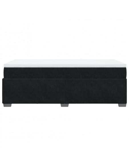 Giroletto a Molle con Materasso Nero 100x200 cm in Velluto