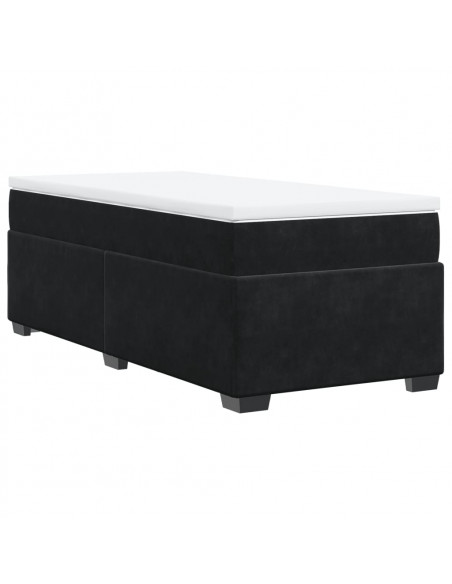 Giroletto a Molle con Materasso Nero 100x200 cm in Velluto