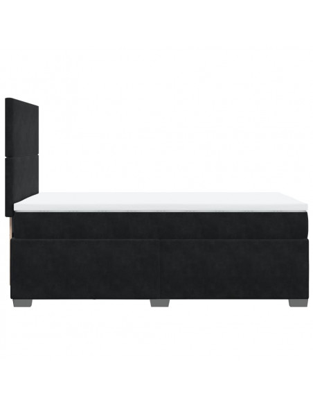 Giroletto a Molle con Materasso Nero 90x190 cm in Velluto