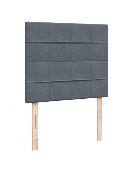 Giroletto a Molle con Materasso Grigio Scuro 120x190 cm Velluto