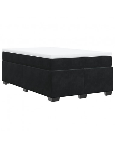 Giroletto a Molle con Materasso Nero 120x190 cm in Velluto