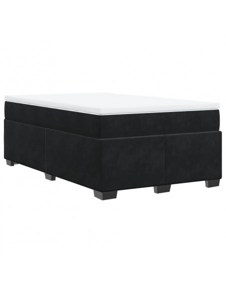 Giroletto a Molle con Materasso Nero 120x190 cm in Velluto