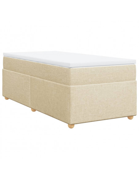 Giroletto a Molle con Materasso Crema 90x190 cm in Tessuto