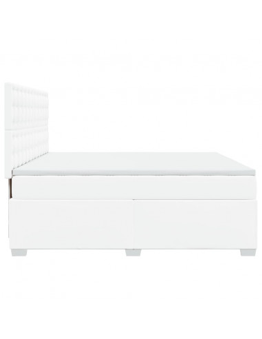 Giroletto a Molle con Materasso Bianco 200x200cm in Similpelle