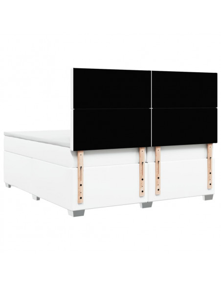 Giroletto a Molle con Materasso Bianco 200x200cm in Similpelle