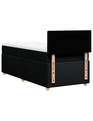 Giroletto a Molle con Materasso Nero 90x190 cm in Tessuto