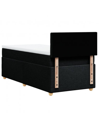 Giroletto a Molle con Materasso Nero 90x200 cm in Tessuto