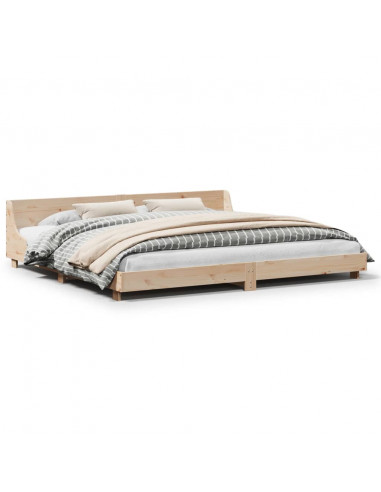 Giroletto con Testiera 200x200 cm in Legno Massello di Pino