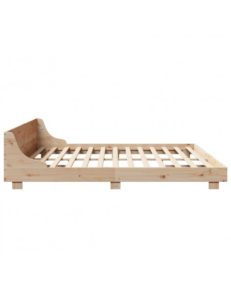 Giroletto con Testiera 200x200 cm in Legno Massello di Pino