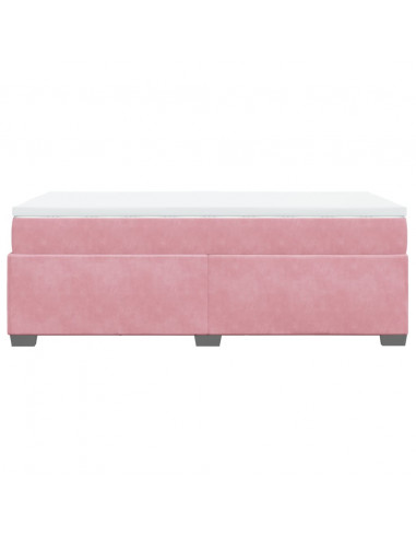 Giroletto a Molle con Materasso Rosa 100x200 cm in Velluto