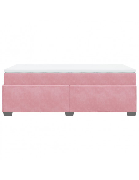 Giroletto a Molle con Materasso Rosa 100x200 cm in Velluto