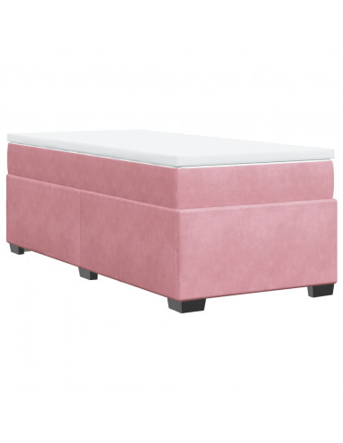 Giroletto a Molle con Materasso Rosa 100x200 cm in Velluto