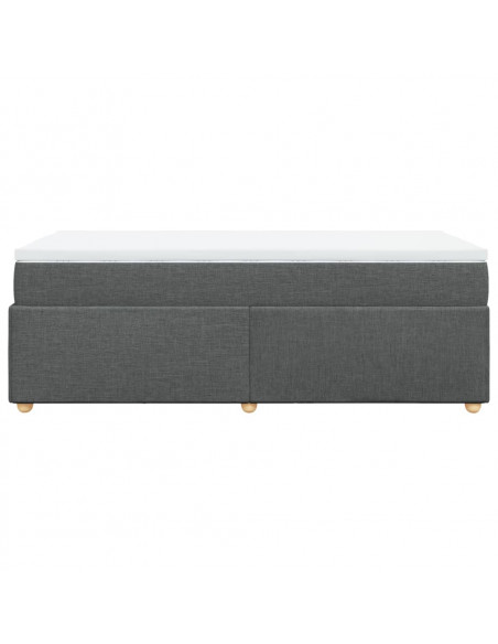 Giroletto a Molle con Materasso Grigio Scuro 100x200 cm Tessuto