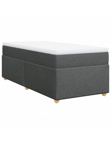 Giroletto a Molle con Materasso Grigio Scuro 100x200 cm Tessuto