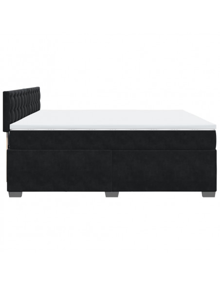 Giroletto a Molle con Materasso Nero 200x200 cm in Velluto