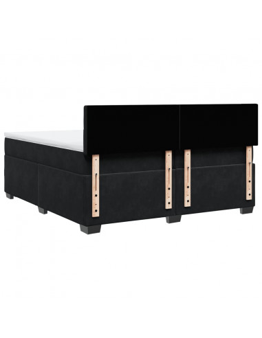 Giroletto a Molle con Materasso Nero 200x200 cm in Velluto