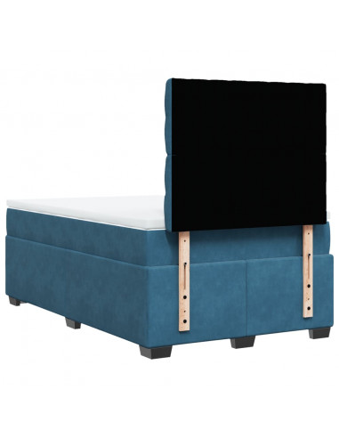 Giroletto a Molle con Materasso Blu 120x190 cm in Velluto