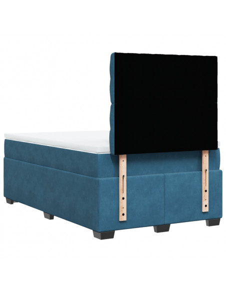 Giroletto a Molle con Materasso Blu 120x190 cm in Velluto