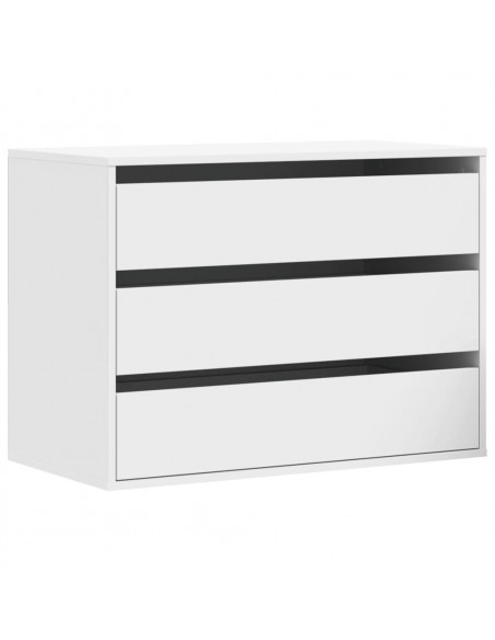 Cassettiera Bianca 80x41x58 cm in Legno Multistrato