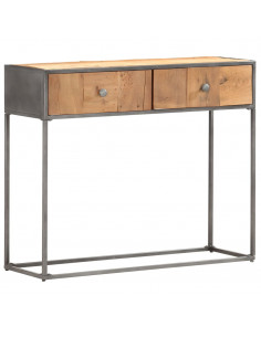 Tavolo Consolle 90x30x75 cm in Legno Massello di Recupero 2