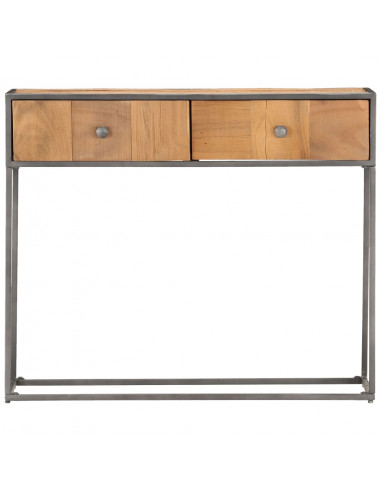 Tavolo Consolle 90x30x75 cm in Legno Massello di Recupero