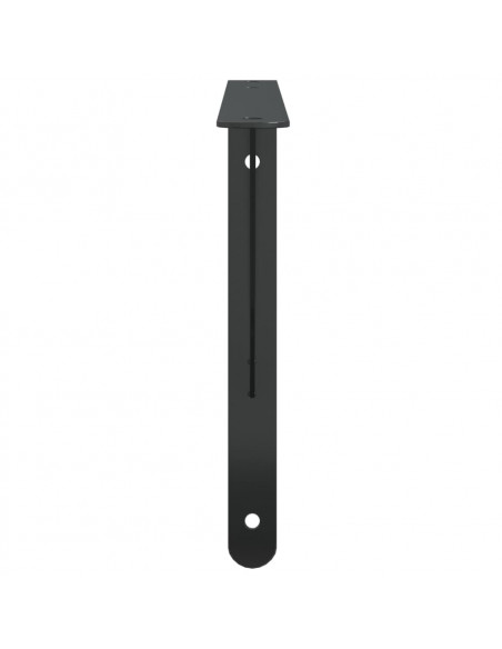 Staffe per Mensola 4 pz 40x2,5x25 cm in Acciaio Inox Nero