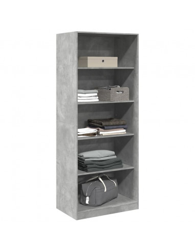 Armadio Grigio Cemento 80x50x200 cm in Legno Multistrato