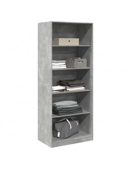 Armadio Grigio Cemento 80x50x200 cm in Legno tecnico
