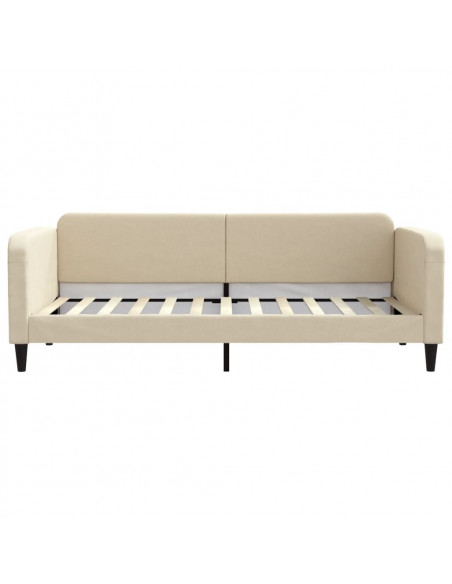 Divano Letto Estraibile con Cassetti Crema 90x200 cm in Tessuto
