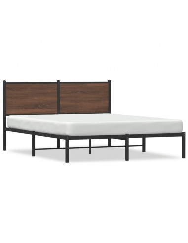 Giroletto con Testiera in Metallo Rovere Marrone 150x200 cm