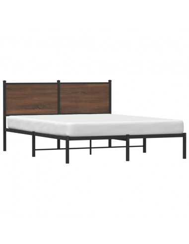 Giroletto con Testiera in Metallo Rovere Marrone 150x200 cm