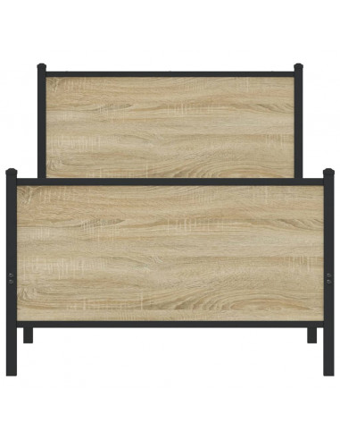 Giroletto con Testiera&Pediera Metallo Rovere Sonoma 80x200 cm