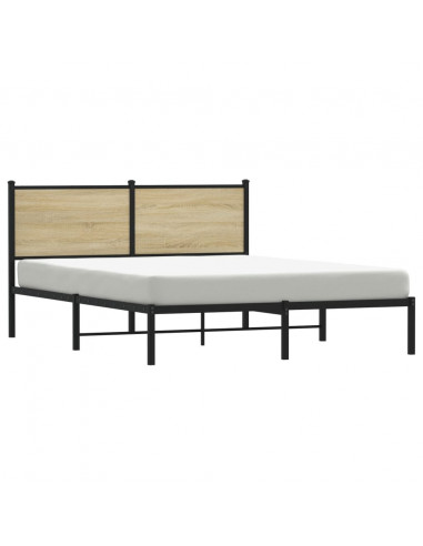 Giroletto con Testiera in Metallo Rovere Sonoma 140x190 cm