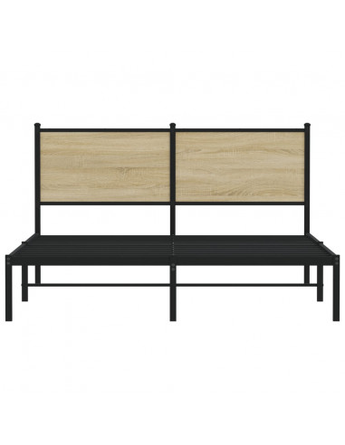 Giroletto con Testiera in Metallo Rovere Sonoma 140x190 cm