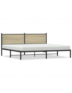 Giroletto con Testiera in Metallo Rovere Sonoma 193x203 cm 2