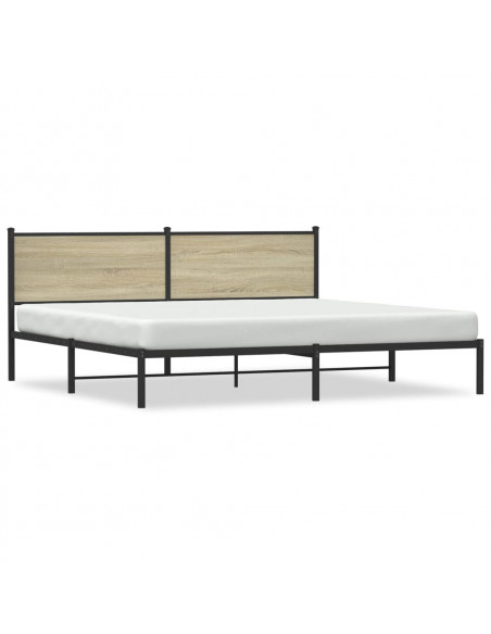 Giroletto con Testiera in Metallo Rovere Sonoma 193x203 cm