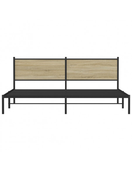 Giroletto con Testiera in Metallo Rovere Sonoma 193x203 cm